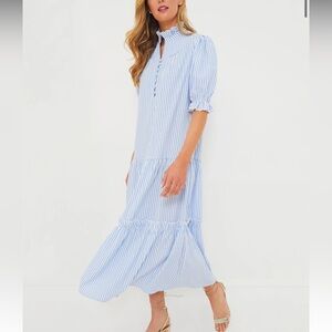 POMANDER PLACE
Blue Stripe Seersucker Selena Maxi Dress